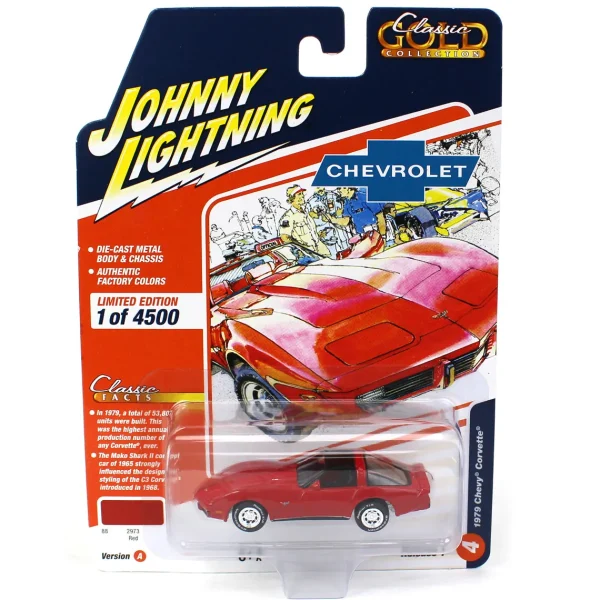 Manufacturer_Johnny Lightning Cars & Suvs<1/64 Johnny Lightning Classic Gold 2023 Release 1A - 1979 Chevrolet Corvette, Red