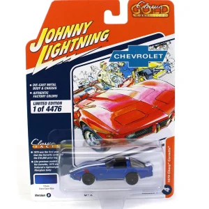 Manufacturer_Johnny Lightning Cars & Suvs<1/64 Johnny Lightning Classic Gold 2023 Release 1A - 1979 Chevrolet Corvette, Dark Blue Metallic