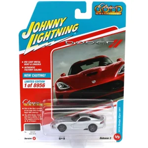 Manufacturer_Auto World Cars & Suvs<1/64 Johnny Lightning Classic Gold 2022 Release 3B - 2014 Dodge Viper SRT, Billet Silver