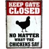 Outback Toys Farm Art & DéCor<Keep Gate Closed Vertical Embossed 12" x 16" Metal Sign