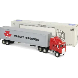 Manufacturer_SpecCast Airplanes & Banks | Box Trucks & Trailers<1/64 Kenworth K100E COE Semi with Massey Ferguson Box Trailer Bank