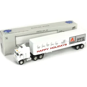 Manufacturer_SpecCast Airplanes & Banks | Box Trucks & Trailers<1/64 Kenworth Semi K100E w/ Agco-Allis "Happy Holidays" Box Trailer Lockable Coin Bank