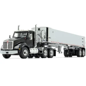 Manufacturer_First Gear, Inc. Dump Trucks<1/50 Kenworth T880, Black and Chrome, with East Genesis End Dump Trailer by First Gear