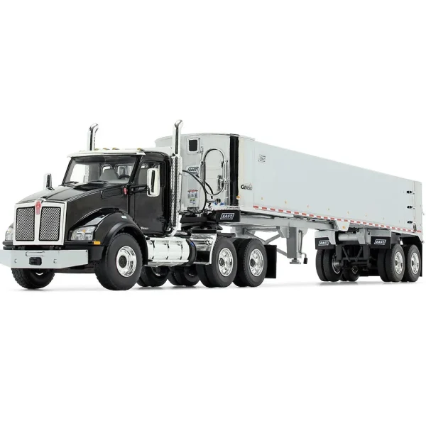 Manufacturer_First Gear, Inc. Dump Trucks<1/50 Kenworth T880, Black and Chrome, with East Genesis End Dump Trailer by First Gear