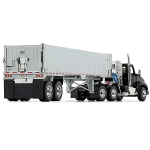 Manufacturer_First Gear, Inc. Dump Trucks<1/50 Kenworth T880, Black and Chrome, with East Genesis End Dump Trailer by First Gear