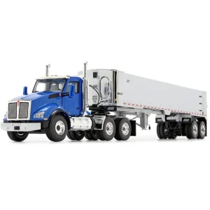 Manufacturer_First Gear, Inc. Dump Trucks<1/50 Kenworth T880, Blue, with East Genesis End Dump Trailer by First Gear