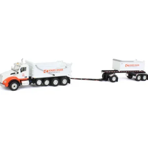 Manufacturer_DCP by First Gear Dump Trucks<1/64 Kenworth T880 Dump w/ Dolly & Rogue Tandem Dump Trailer, Knife River, 2021 Natl Toy Truck 'N Construction