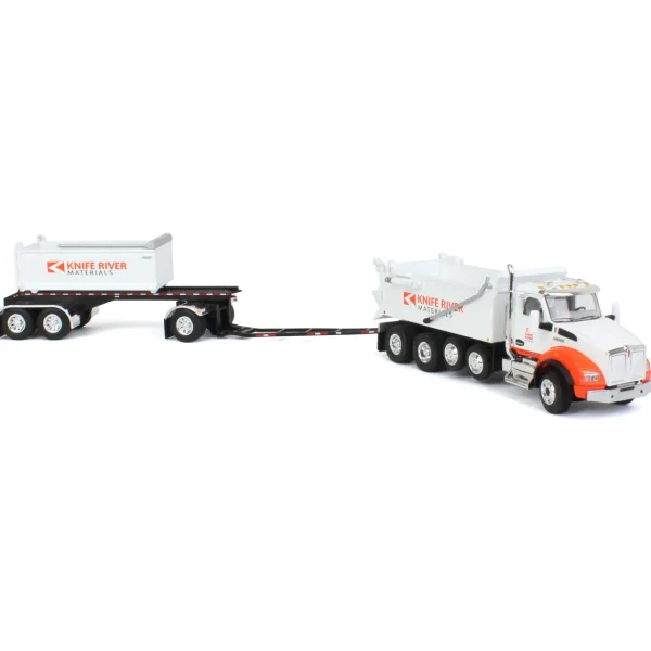 Manufacturer_DCP by First Gear Dump Trucks<1/64 Kenworth T880 Dump w/ Dolly & Rogue Tandem Dump Trailer, Knife River, 2021 Natl Toy Truck 'N Construction