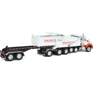 Manufacturer_DCP by First Gear Dump Trucks<1/64 Kenworth T880 Dump w/ Dolly & Rogue Tandem Dump Trailer, Knife River, 2021 Natl Toy Truck 'N Construction
