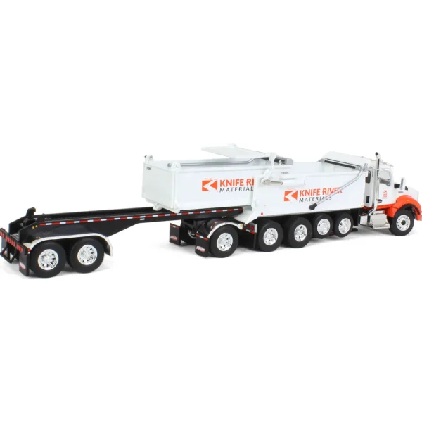 Manufacturer_DCP by First Gear Dump Trucks<1/64 Kenworth T880 Dump w/ Dolly & Rogue Tandem Dump Trailer, Knife River, 2021 Natl Toy Truck 'N Construction