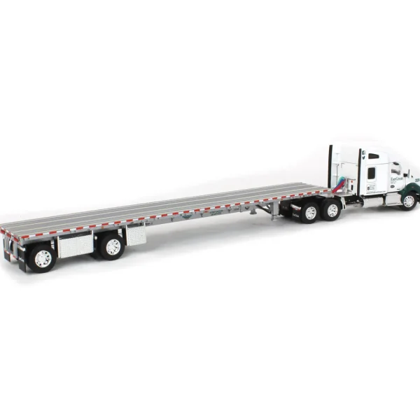 Manufacturer_DCP by First Gear Lowboys & Flatbeds<1/64 Kenworth T680 with Spread-Axle Flatbed Trailer, Evergreen Industries, DCP by First Gear