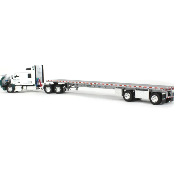 Manufacturer_DCP by First Gear Lowboys & Flatbeds<1/64 Kenworth T680 with Spread-Axle Flatbed Trailer, Evergreen Industries, DCP by First Gear