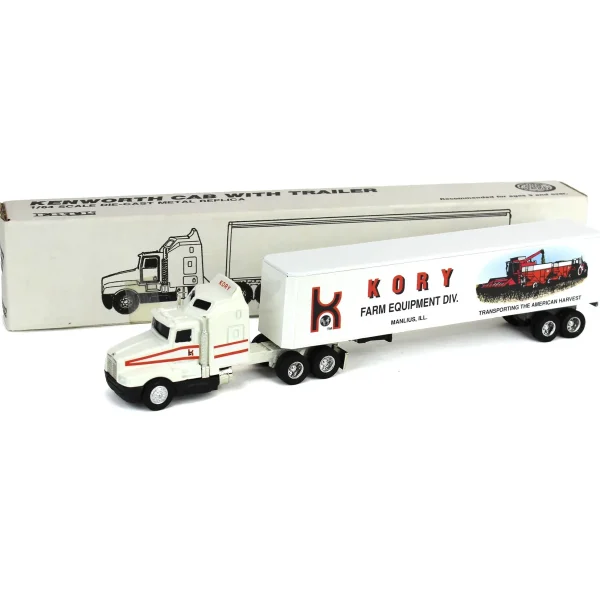 Manufacturer_ERTL Box Trucks & Trailers<1/64 Kenworth T600A Semi Truck with Kory Farm Equipment "Transporting The American Harvest" Box Trailer by ERTL
