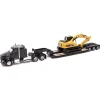 Manufacturer_Diecast Masters Excavators | Lowboys & Flatbeds<1/87 Kenworth T880s SBFS 40in Sleeper Tandem Tractor w/ Lowboy & Caterpillar 320D L Hydraulic Excavator
