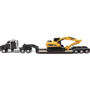 Manufacturer_Diecast Masters Excavators | Lowboys & Flatbeds<1/87 Kenworth T880s SBFS 40in Sleeper Tandem Tractor w/ Lowboy & Caterpillar 320D L Hydraulic Excavator