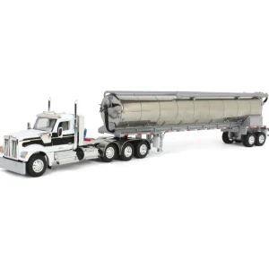 Manufacturer_DCP by First Gear Tanker Trucks<1/64 Kenworth W990 with Walinga Tandem Feed Trailer, White/Black, DCP by First Gear