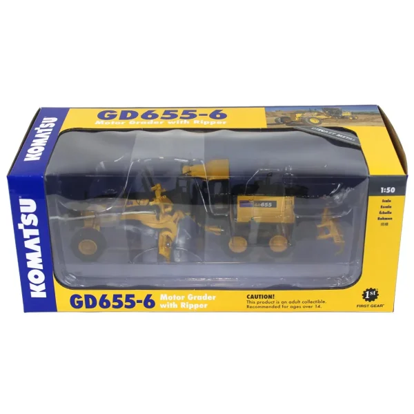 Manufacturer_First Gear, Inc. Graders<1/50 Komatsu GD655-6 Motor Grader with Ripper by First Gear