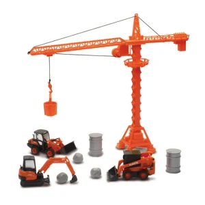 Manufacturer_New Ray Toys Inc. Cranes<77700-10060 Kubota Construction Vehicles & Crane Set by New Ray