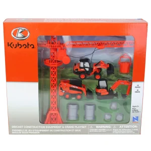 Manufacturer_New Ray Toys Inc. Cranes<77700-10060 Kubota Construction Vehicles & Crane Set by New Ray