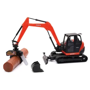Manufacturer_New Ray Toys Inc. Excavators | Forestry<1/18 Kubota Excavator KX080-4 with Interchangeable Parts