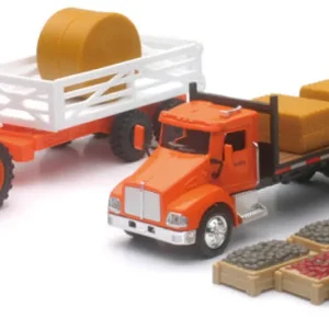 Manufacturer_New Ray Toys Inc. Pickup Trucks<1/43 Kubota Farm Tractor Play Set with Truck, Trailer & Bales