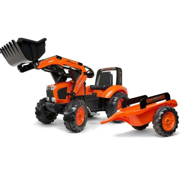 Manufacturer_Universal Hobbies Agco, Massey & More<Kubota M135GX Front Loader Pedal Tractor Ride On with Trailer by Falk