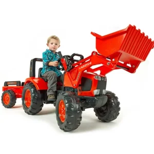 Manufacturer_Universal Hobbies Agco, Massey & More<Kubota M135GX Front Loader Pedal Tractor Ride On with Trailer by Falk