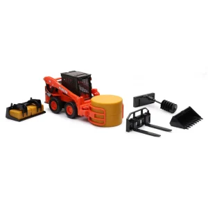 Manufacturer_New Ray Toys Inc. Loaders<1/18 Kubota SSV65 Skid Loader with Interchangeable Accessories & Bales