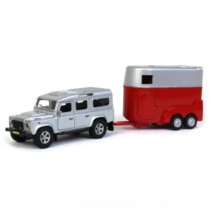 Manufacturer_Universal Hobbies Wooden Barns & Large Accessories<1/32 Land Rover Defender with Horse Trailer and 2 Horses
