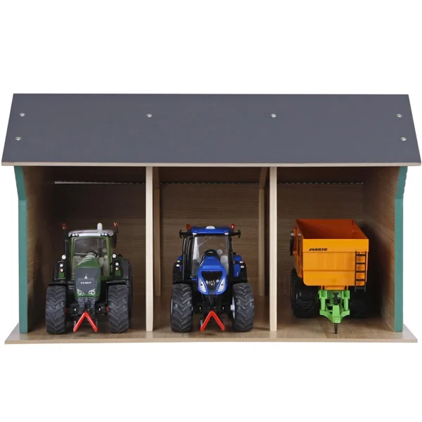Manufacturer_Universal Hobbies Wooden Barns & Large Accessories<1/32 Large Farm Machinery 3 Bay Shed with High Roof