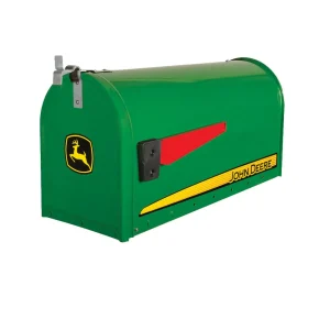 Outback Toys Farm Art & DéCor | Outdoor<Large Steel John Deere Mailbox with Modern John Deere Tractor Stripe