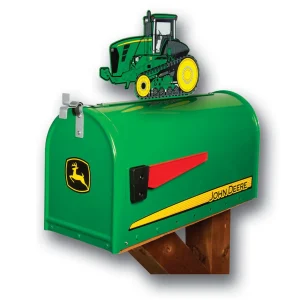Outback Toys Farm Art & DéCor | Outdoor<Large Steel John Deere Mailbox with John Deere 9000T Series Tractor Topper