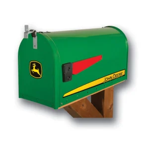 Outback Toys Farm Art & DéCor | Outdoor<Large Steel John Deere Mailbox with Modern John Deere Tractor Stripe