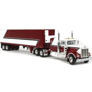 Manufacturer_DCP by First Gear Box Trucks & Trailers<1/64 Legendary Red & White Kenworth W900A w/ 40ft Vintage Reefer Trailer, DCP by First Gear