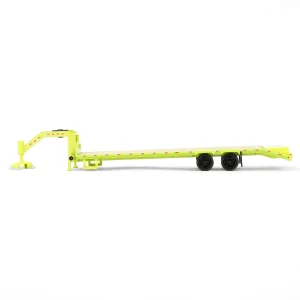Manufacturer_Greenlight Collectibles Lowboys & Flatbeds<1/64 Lime Green Gooseneck Trailer with Red & White Conspicuity Stripes, Hobby Exclusive