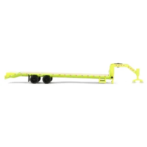Manufacturer_Greenlight Collectibles Lowboys & Flatbeds<1/64 Lime Green Gooseneck Trailer with Red & White Conspicuity Stripes, Hobby Exclusive