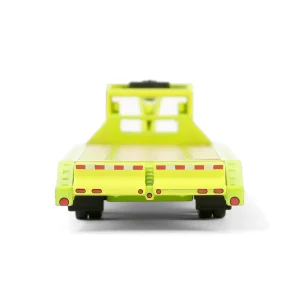 Manufacturer_Greenlight Collectibles Lowboys & Flatbeds<1/64 Lime Green Gooseneck Trailer with Red & White Conspicuity Stripes, Hobby Exclusive