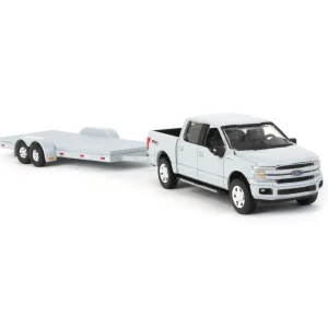 Manufacturer_Auto World Pickup Trucks<1/64 Limited Edition Stone Gray 2019 Ford F-150 with Gray Trailer by Auto World