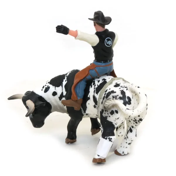 Manufacturer_Little Buster Toys Little Buster Toys<1/16 Little Buster Toys Black & White Bucking Bull w/ Rider