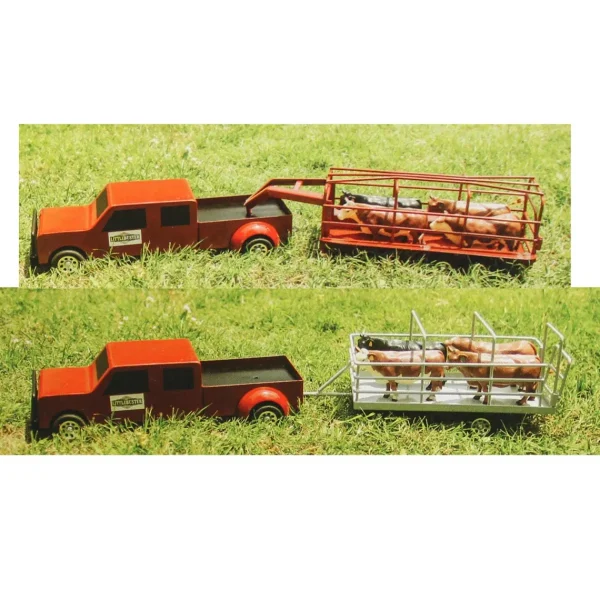 Manufacturer_Little Buster Toys Pickup Trucks<1/16 Little Buster Toys Red 4-Door Dually Pickup Truck