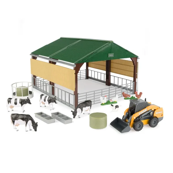 Manufacturer_ERTL Loaders<1/32 Livestock Building Playset w/ CASE Skid Steer, Livestock & Shed by ERTL