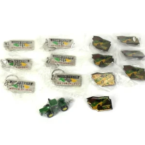 Outback Toys Tools & Auto<Lot of (7) John Deere Pins, (6) John Deere Motor Sport Key Chains and (1) John Deere 9520 Tractor