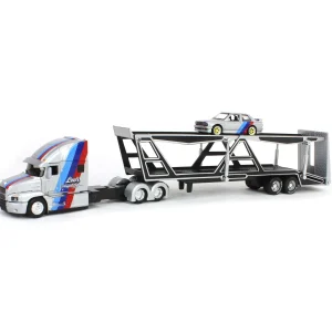 Manufacturer_Maisto Cars & Suvs<1/64 Mack Anthem Car Carrier with 1988 BMW 3 Series M3, Silver, Maisto