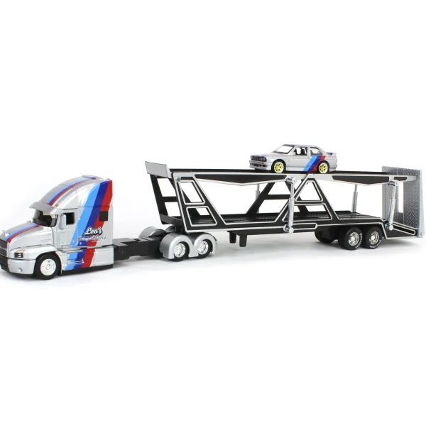 Manufacturer_Maisto Cars & Suvs<1/64 Mack Anthem Car Carrier with 1988 BMW 3 Series M3, Silver, Maisto