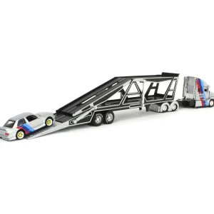 Manufacturer_Maisto Cars & Suvs<1/64 Mack Anthem Car Carrier with 1988 BMW 3 Series M3, Silver, Maisto