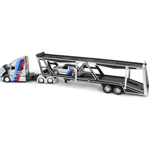 Manufacturer_Maisto Cars & Suvs<1/64 Mack Anthem Car Carrier with 1988 BMW 3 Series M3, Silver, Maisto
