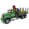Manufacturer_Bruder Toys Logging Trucks<1/16 MACK Granite Log Truck with Knuckleboom Grapple Crane and 3 Logs by Bruder