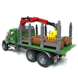 Manufacturer_Bruder Toys Logging Trucks<1/16 MACK Granite Log Truck with Knuckleboom Grapple Crane and 3 Logs by Bruder