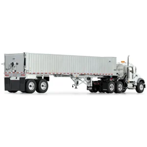 Manufacturer_First Gear, Inc. Dump Trucks<1/50 Mack Granite MP Day Cab, White with Chrome East Genesis End Dump Trailer by First Gear