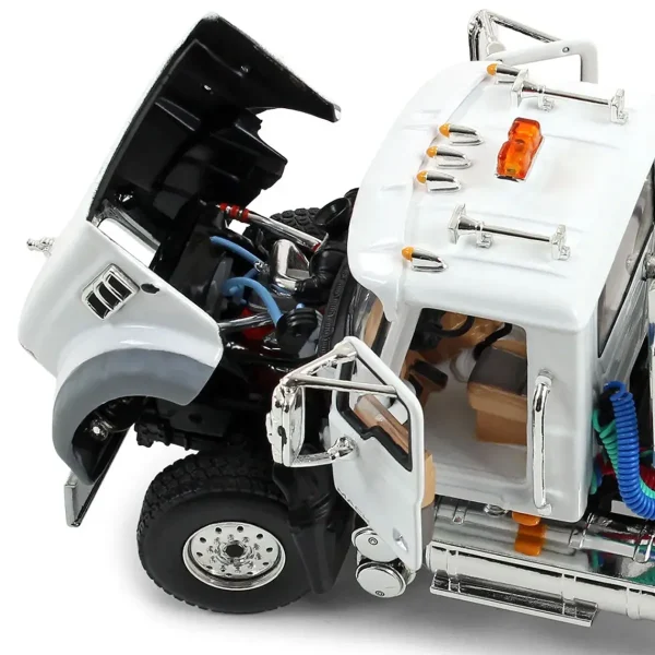 Manufacturer_First Gear, Inc. Dump Trucks<1/50 Mack Granite MP Day Cab, White with Chrome East Genesis End Dump Trailer by First Gear